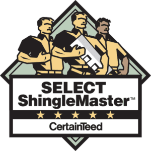 Select ShingleMaster logo with three workers.